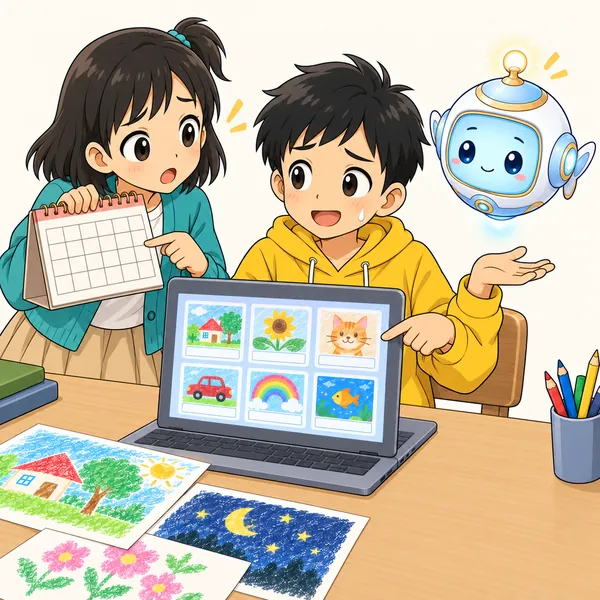 ミオが日づけをたずねているが、ハルの保存には日づけがない