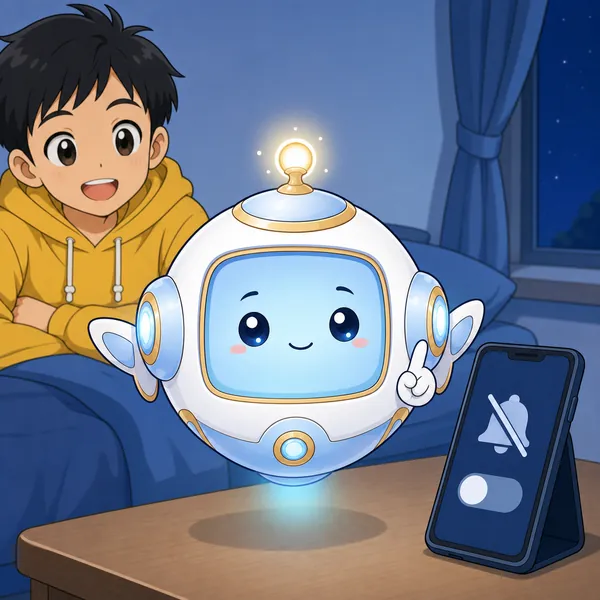 4コマ「夜のメッセージは ひかえよう」の2コマ目