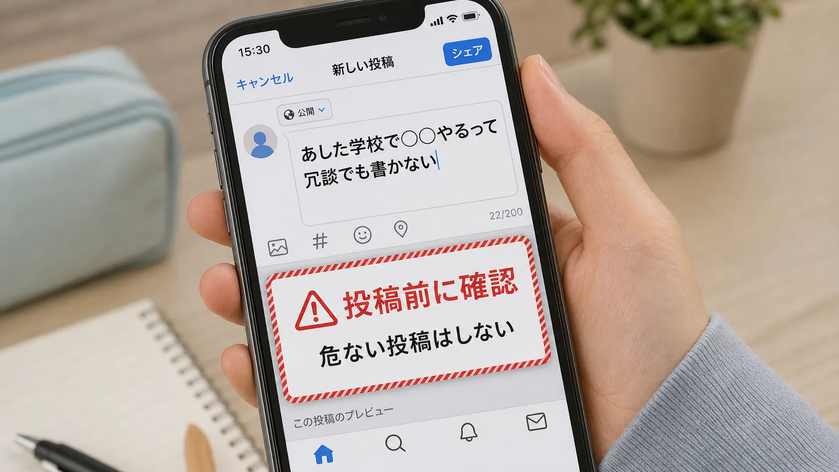 冗談でも犯罪予告は書かない