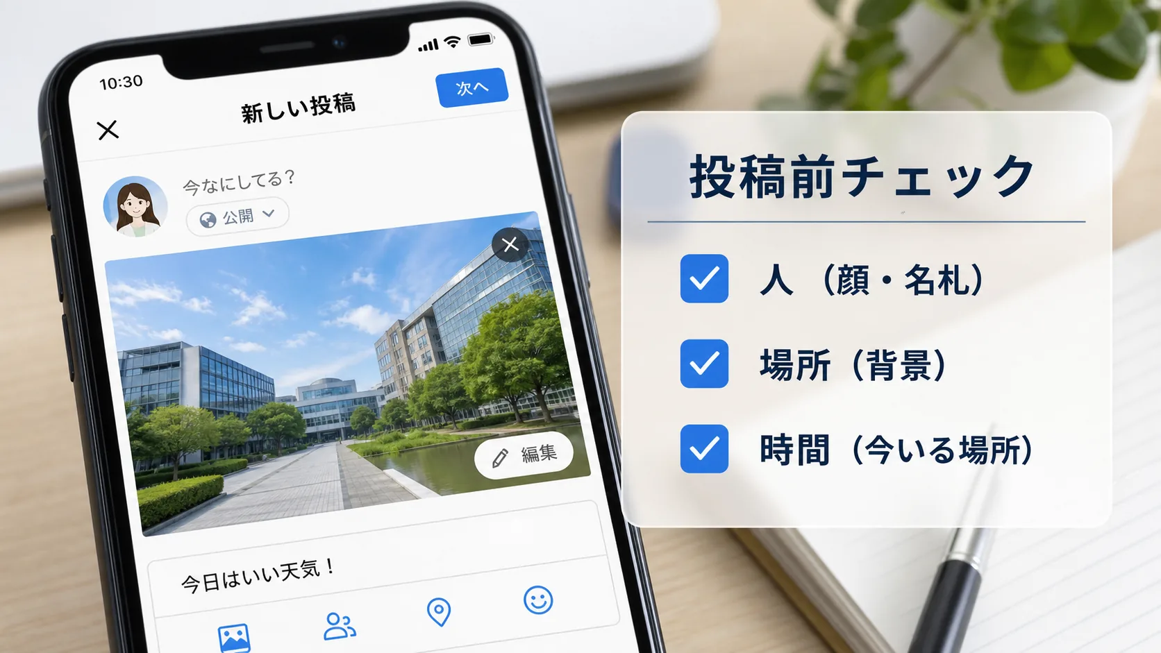 投稿前の3秒チェック