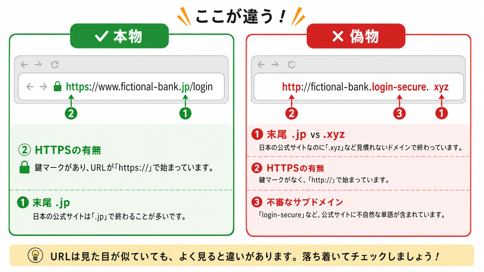 URLの見方（ドメイン・https・偽ドメイン）