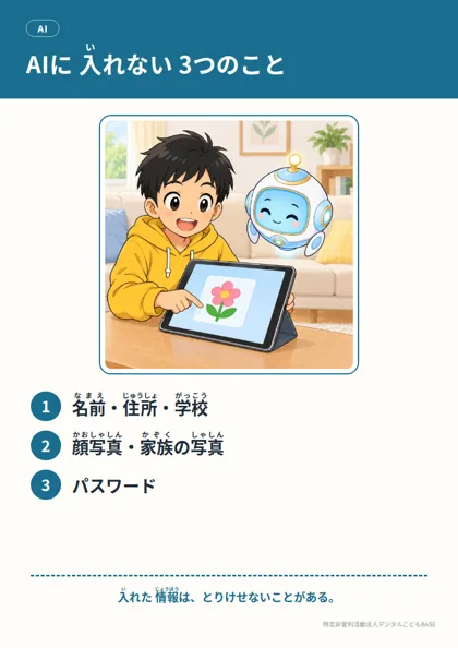 ポスター：AIに 入れない 3つのこと