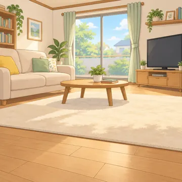 背景・学校・家・まちの背景(追加) 背景 明るいリビング(ソファとテーブル、テレビ)