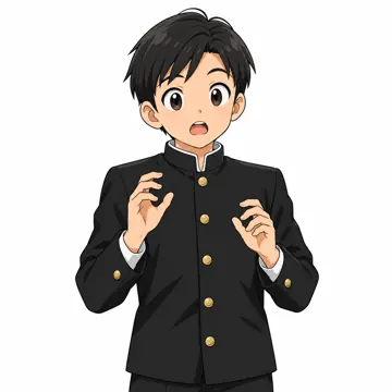 中学生(男女)・男の子 中学生 男の子 上半身、びっくりした顔