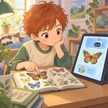 デジタル・AIの場面 デジタル・AIの場面 AI:AIの答えを本で確かめる