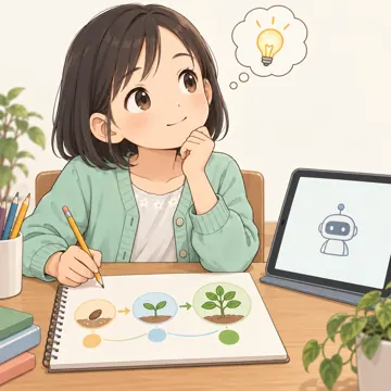 デジタル・AIの場面 デジタル・AIの場面 AI:AIに聞く前に自分で考えてメモする