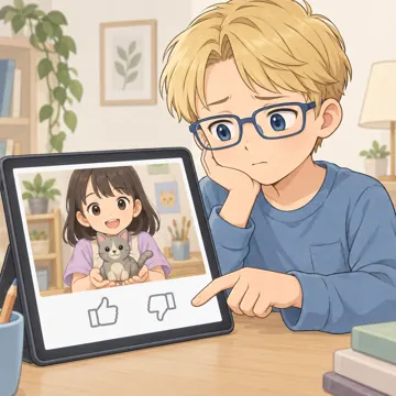 デジタル・AIの場面 デジタル・AIの場面 動画:低評価ボタンを押すか迷う