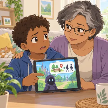 デジタル・AIの場面 デジタル・AIの場面 ゲーム:ゲームの中で会った人に会おうと言われて大人に相談