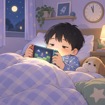 デジタル・AIの場面 デジタル・AIの場面 ゲーム:夜中にゲームをしてしまう