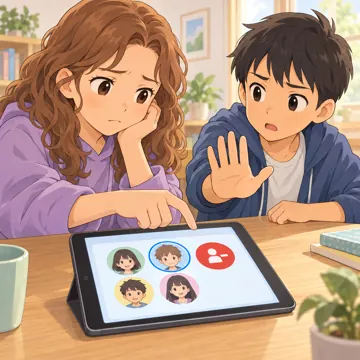 デジタル・AIの場面 デジタル・AIの場面 SNS:グループチャットから友だちを外しそうになって止める