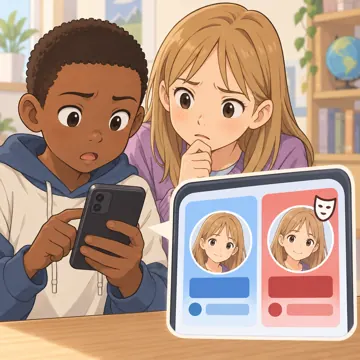 デジタル・AIの場面 デジタル・AIの場面 SNS:友だちになりすましたアカウントを見つける
