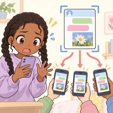 デジタル・AIの場面 デジタル・AIの場面 SNS:スクショが勝手に共有される