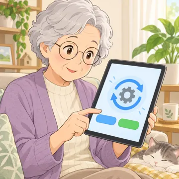デジタル・AIの場面 デジタル・AIの場面 端末:アップデートの通知を見る