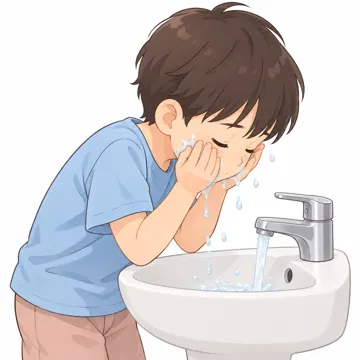気持ちカード・生活の絵カード・生活の絵カード 生活の絵カード 顔をあらう