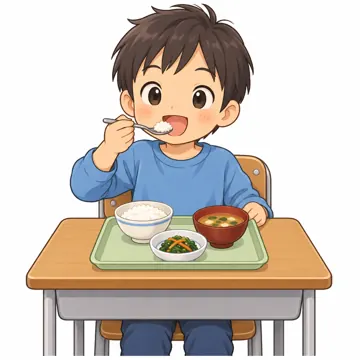 気持ちカード・生活の絵カード・生活の絵カード 生活の絵カード 給食を食べる