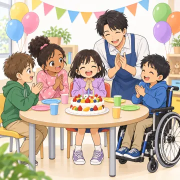 学童・放課後・地域の場面 学童・放課後・子ども会の場面 学童でお誕生日会