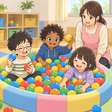 学童・放課後・地域の場面 学童・放課後・子ども会の場面 放課後デイで感覚あそび(ボールプール)