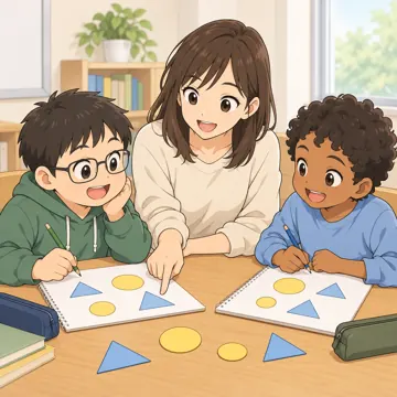 学童・放課後・地域の場面 学童・放課後・子ども会の場面 放課後の学習支援で大学生ボランティアに教わる