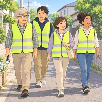 学童・放課後・地域の場面 学童・放課後・子ども会の場面 防犯パトロールの大人たち