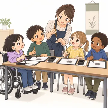 学童・放課後・地域の場面 学童・放課後・子ども会の場面 習字教室(地域の公民館)