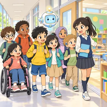 学校行事 学校行事 入学式:学校探検をしている