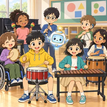 学校行事 学校行事 音楽会:合奏の練習をしている