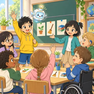 学校行事 学校行事 始業式:係決めをしている