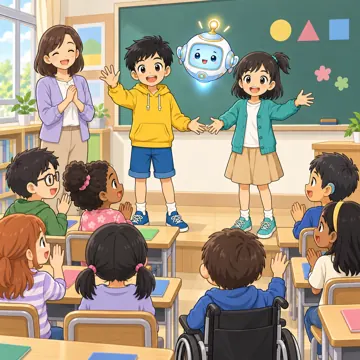 学校行事 学校行事 始業式:朝の会をしている