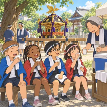こどもの居場所・地域の活動 こどもの居場所・地域の活動 行事:地域の子ども神輿の休けい