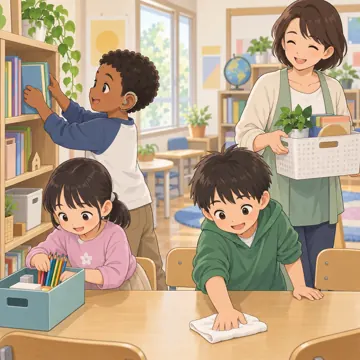 こどもの居場所・地域の活動 こどもの居場所・地域の活動 学習:みんなで片づけ