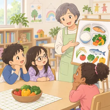 こどもの居場所・地域の活動 こどもの居場所・地域の活動 食:栄養の話を聞く子どもたち