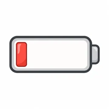 IT・ネットの小物 電池残量が少ない電池マーク(赤い残量)