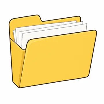 IT・ネットの小物 書類が入った黄色いフォルダ