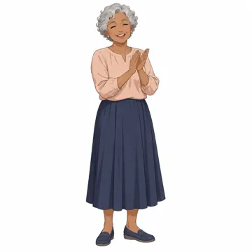 いろいろな子ども・大人・大人の基本ポーズ・表情 大人の基本ポーズ・表情 拍手する