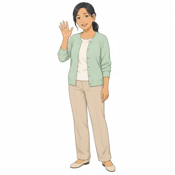 いろいろな子ども・大人・大人の基本ポーズ・表情 大人の基本ポーズ・表情 手をふる