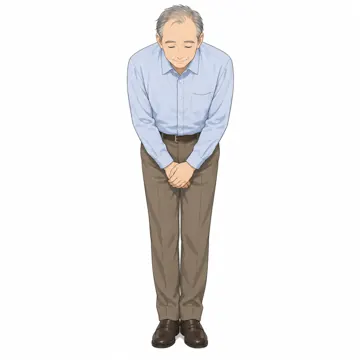 いろいろな子ども・大人・大人の基本ポーズ・表情 大人の基本ポーズ・表情 おじぎする
