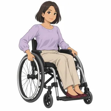 いろいろな子ども・大人・大人の基本ポーズ・表情 大人の基本ポーズ・表情 車いすで移動する大人