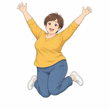 いろいろな子ども・大人・大人の基本ポーズ・表情 大人の基本ポーズ・表情 ジャンプして喜ぶ