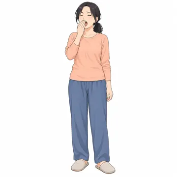 いろいろな子ども・大人・大人の基本ポーズ・表情 大人の基本ポーズ・表情 あくびをする