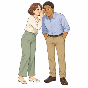 いろいろな子ども・大人・大人の基本ポーズ・表情 大人の基本ポーズ・表情 ひそひそ話す(2人)