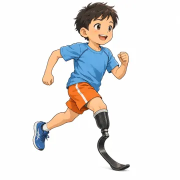 いろいろな子ども・大人・子ども(からだ・コミュニケーション・ルーツ・年齢・家族) いろいろな子ども 義足で走る子