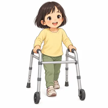 いろいろな子ども・大人・子ども(からだ・コミュニケーション・ルーツ・年齢・家族) いろいろな子ども 歩行器で歩く小さい子