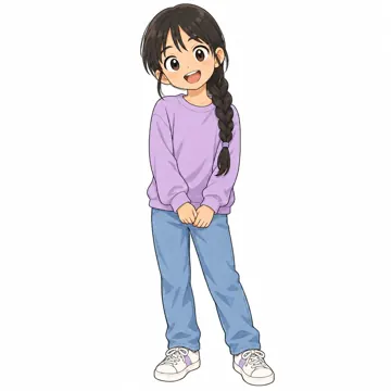 いろいろな子ども・大人・子ども(からだ・コミュニケーション・ルーツ・年齢・家族) いろいろな子ども 黒い直毛で長い三つ編みの子