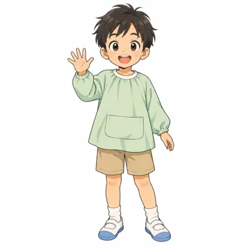 いろいろな子ども・大人・子ども(からだ・コミュニケーション・ルーツ・年齢・家族) いろいろな子ども 園児(スモックを着た子)