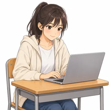 いろいろな子ども・大人・子ども(からだ・コミュニケーション・ルーツ・年齢・家族) いろいろな子ども 高校生がノートパソコンで勉強