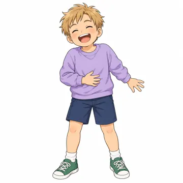 いろいろな子ども・大人・子どもの基本ポーズ・表情 子どもの基本ポーズ・表情 大笑いする