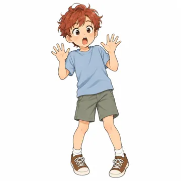 いろいろな子ども・大人・子どもの基本ポーズ・表情 子どもの基本ポーズ・表情 びっくりする