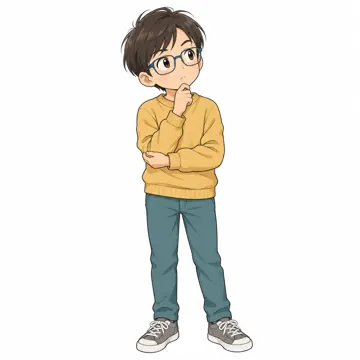 いろいろな子ども・大人・子どもの基本ポーズ・表情 子どもの基本ポーズ・表情 考える