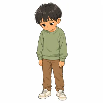 いろいろな子ども・大人・子どもの基本ポーズ・表情 子どもの基本ポーズ・表情 しょんぼりする