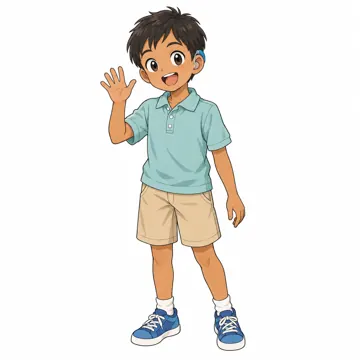 いろいろな子ども・大人・子どもの基本ポーズ・表情 子どもの基本ポーズ・表情 手をふる